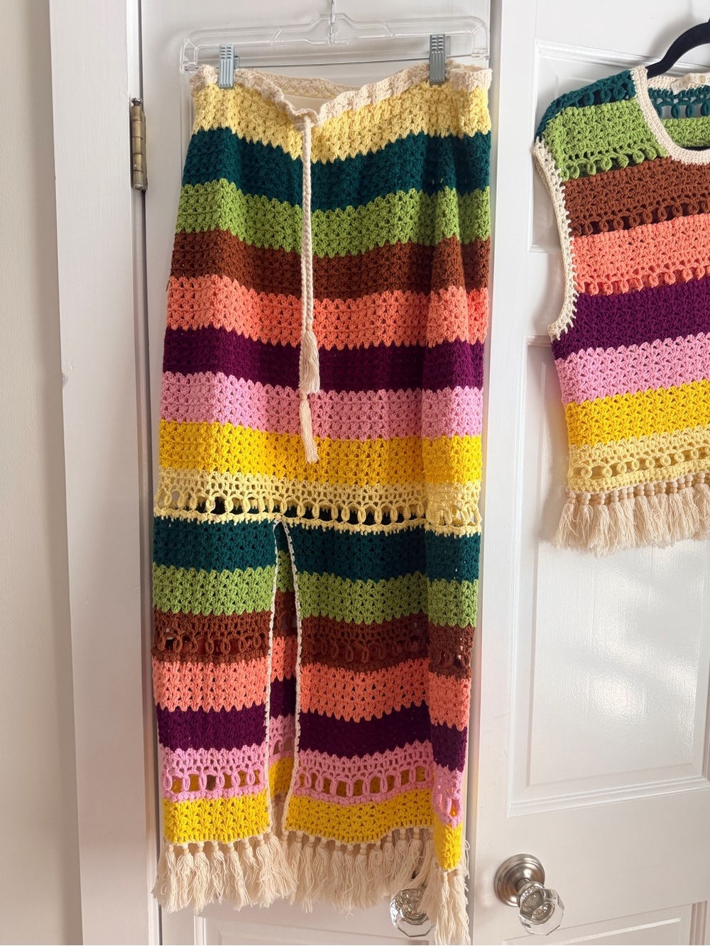 Marie Oliver Lana Top & Mindy Skirt Set Chroma Crochet Fringe Multicolor Small - Picture 2 of 5